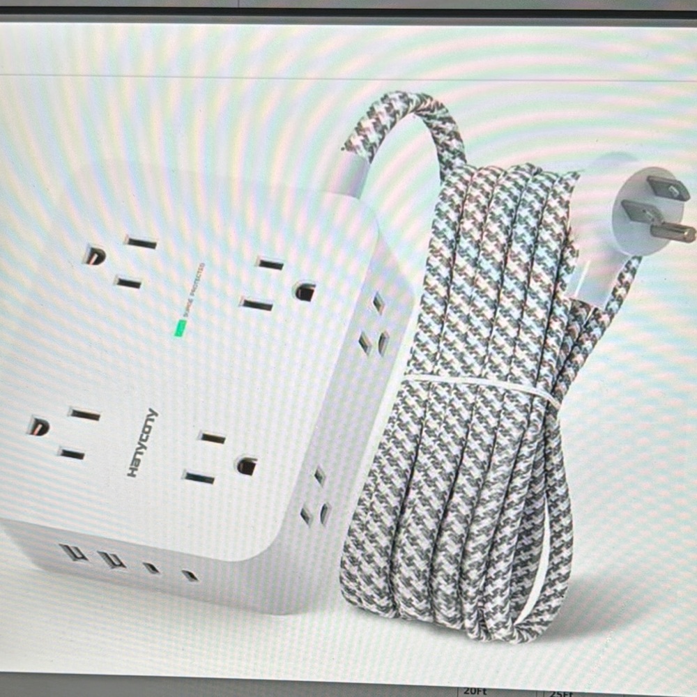 White Power Strip with USB Ports